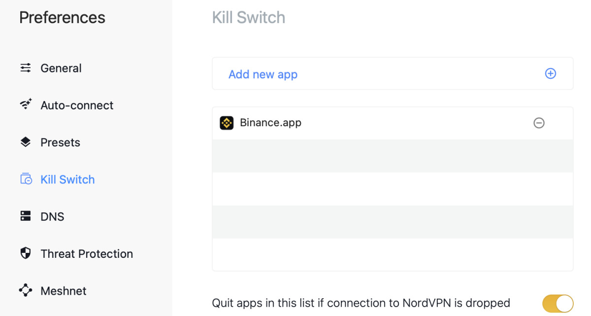 kill switch on nordvpn