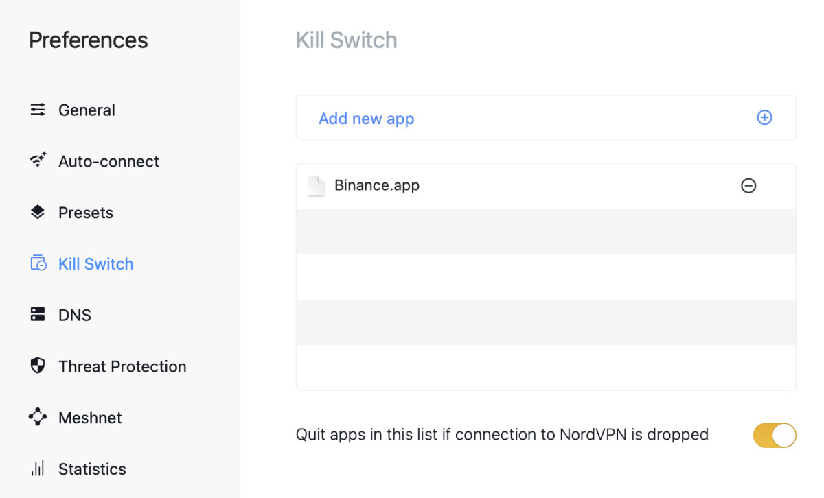 NordVPN kill switch