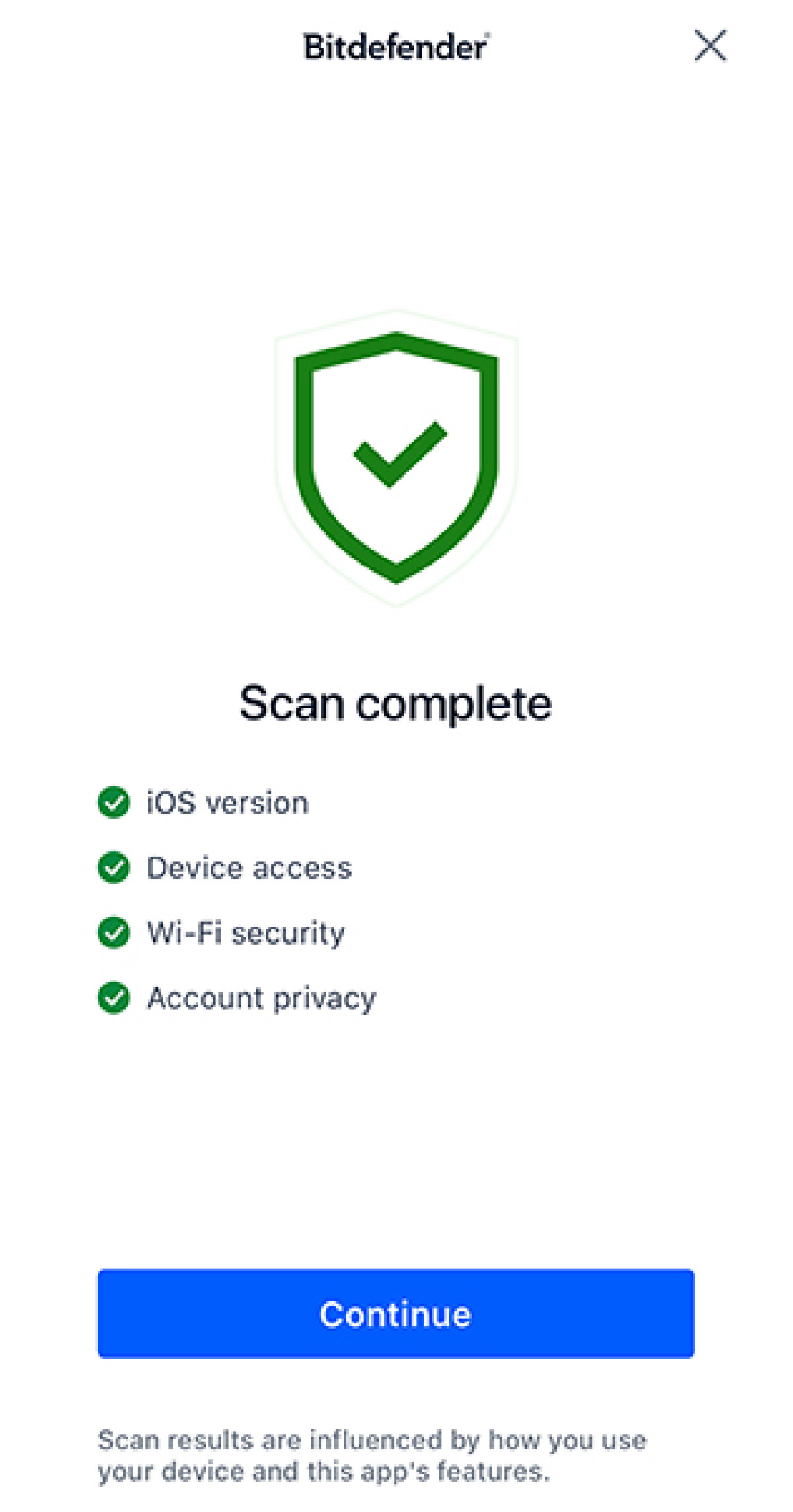 Bitdefender security for iOS