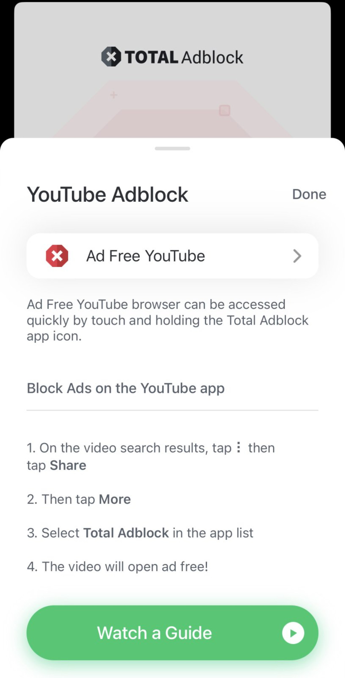 Blocking youtube ads with total adblock