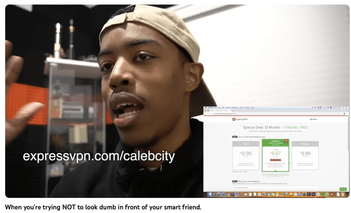 Caleb City youtubers discount code for expressvpn