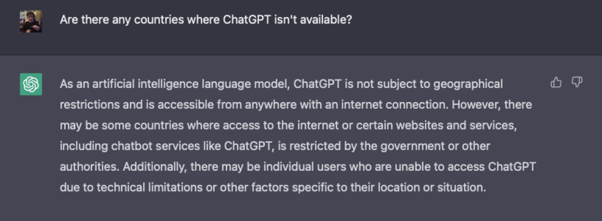 ChatGPT banned in certain countries
