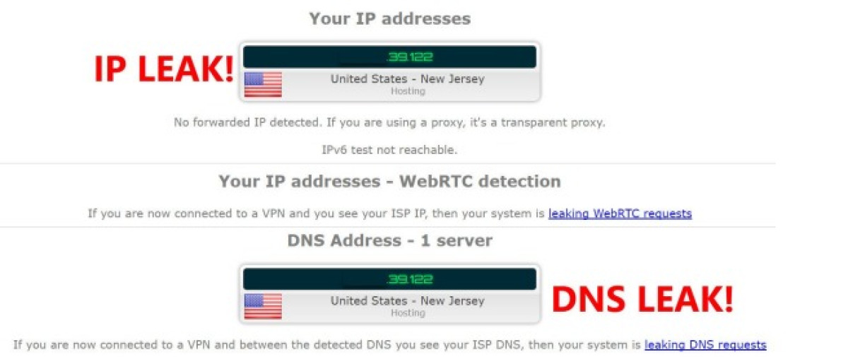Checking IP and DNS leak