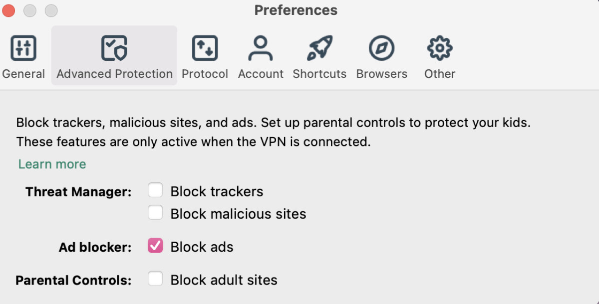 ExpressVPN ad block feature