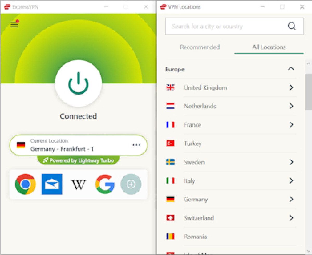 ExpressVPN interface