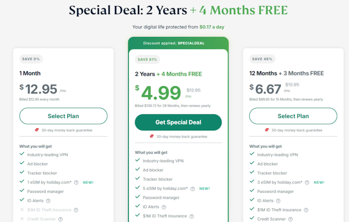 ExpressVPN plans and pricing