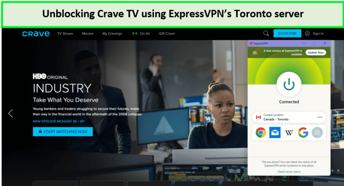 unblock crave tv with expressvpn