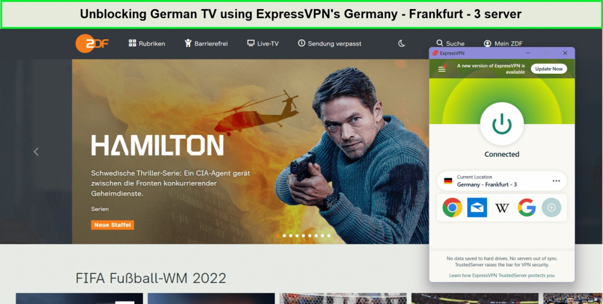 access german tv using expressvpn