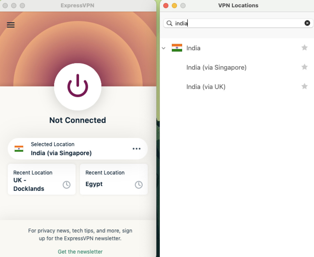 ExpressVPN indian virtual servers