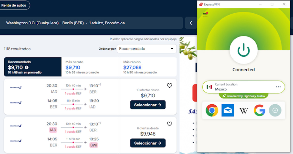 Flight prices in Mexico