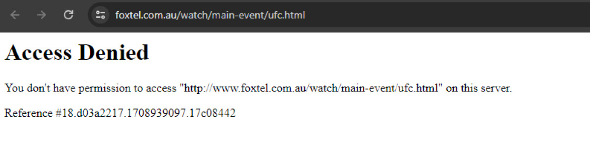 Foxtel not available geo restricted