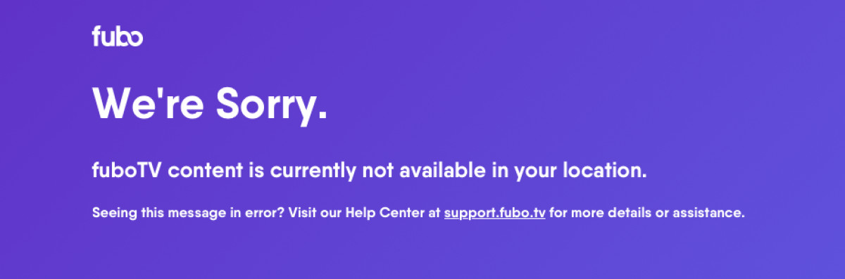 fuboTV error due to geo restrictions