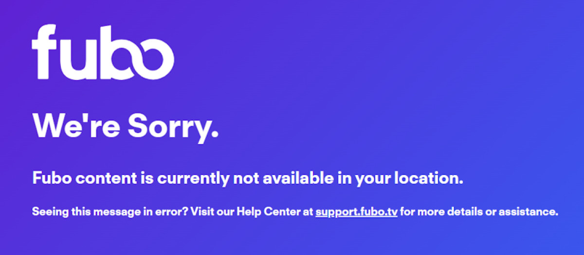 fuboTV error message