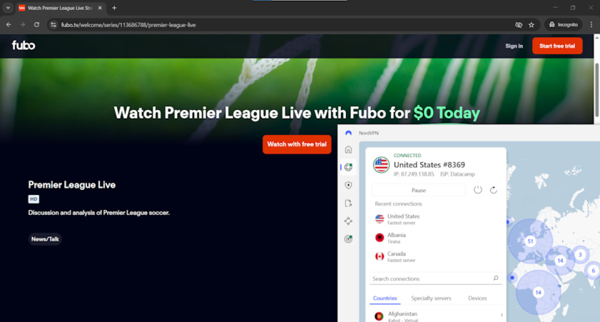 Access Premier League with NordVPN