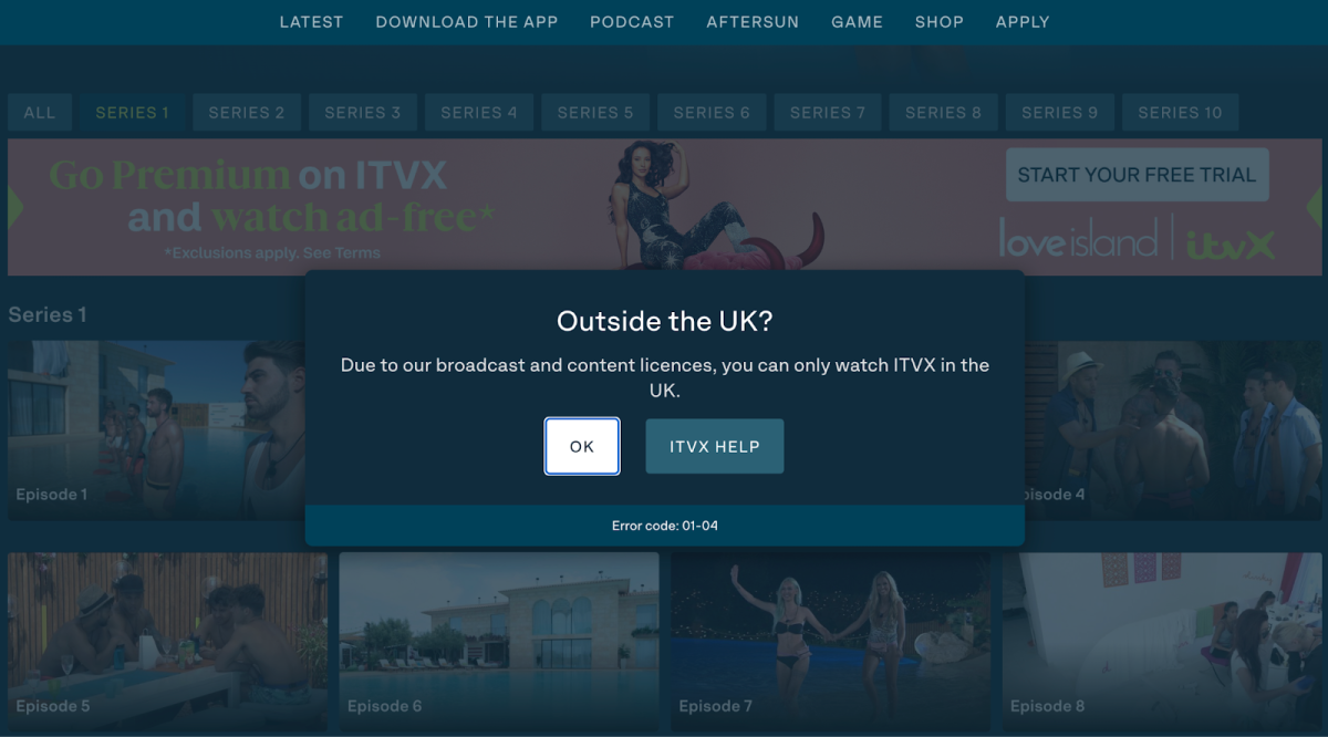 Geo-blocked ITVX