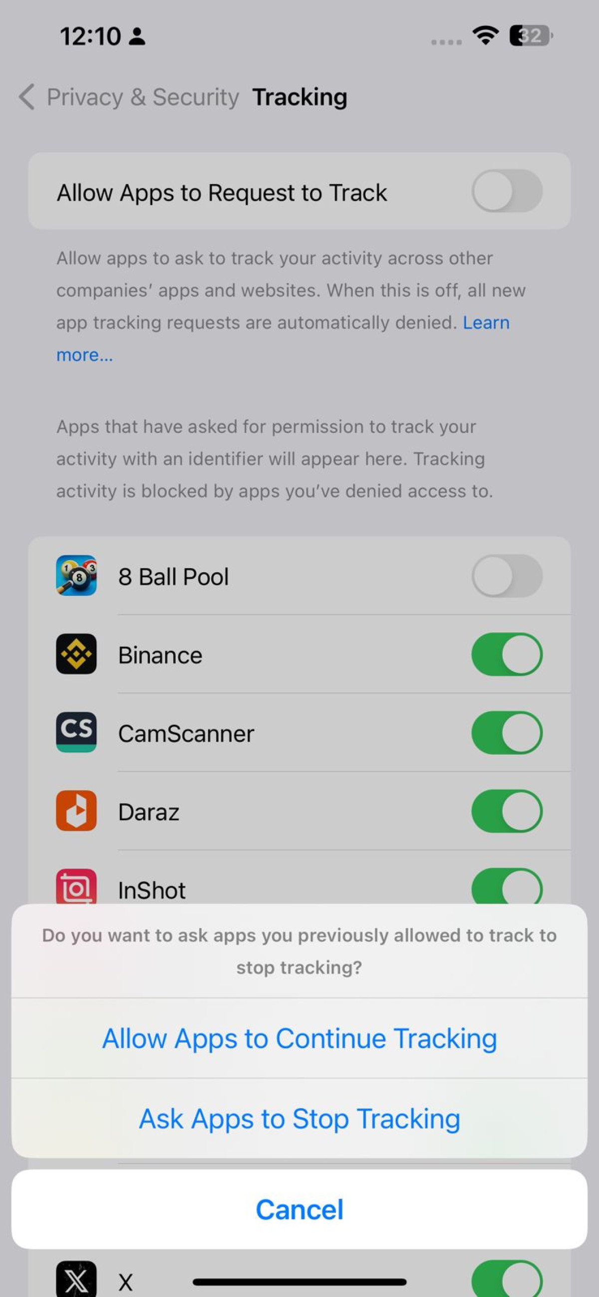 iOS stop tracking