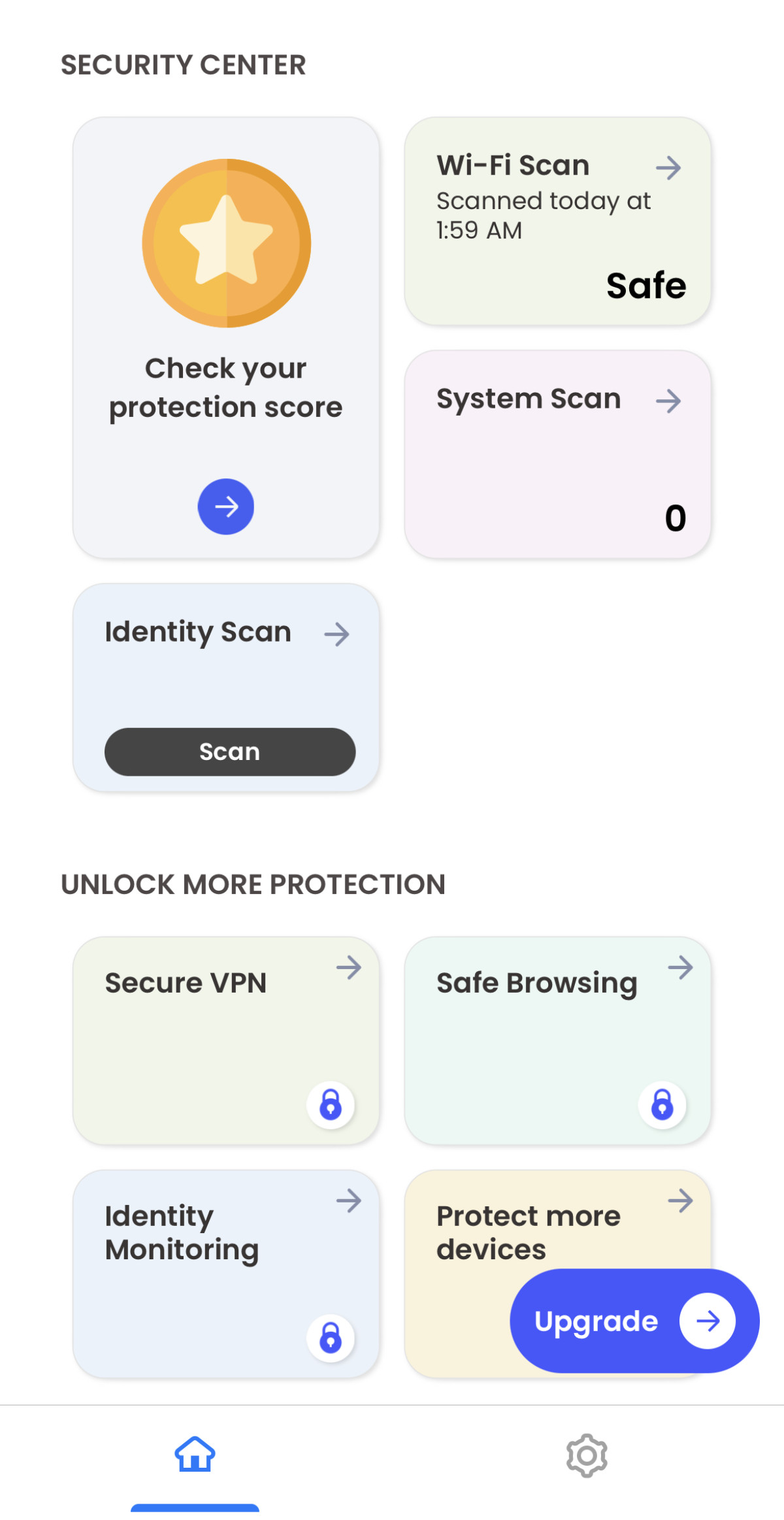 McAfee mobile security on iPhone