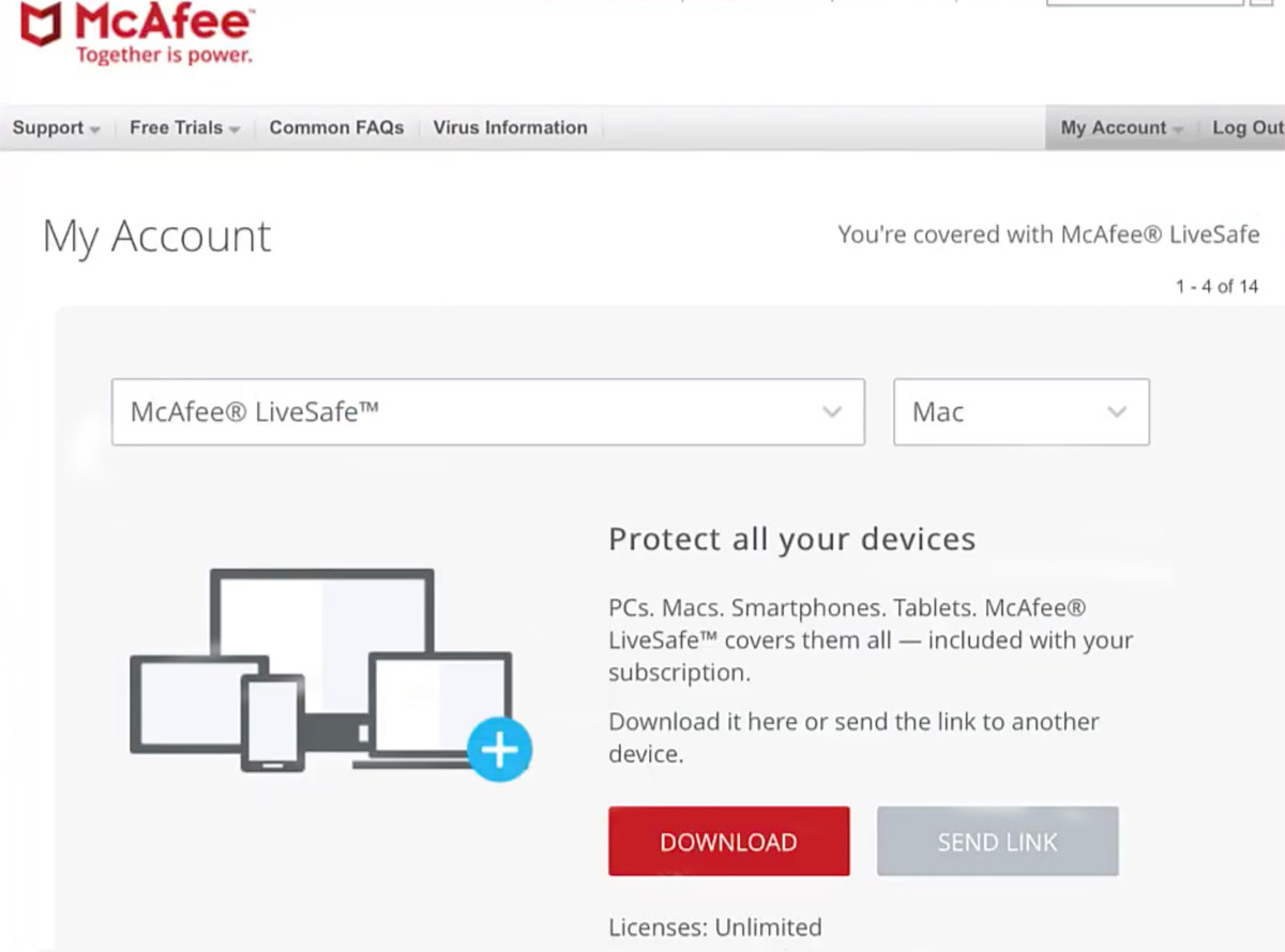 McAfee on multiple devices