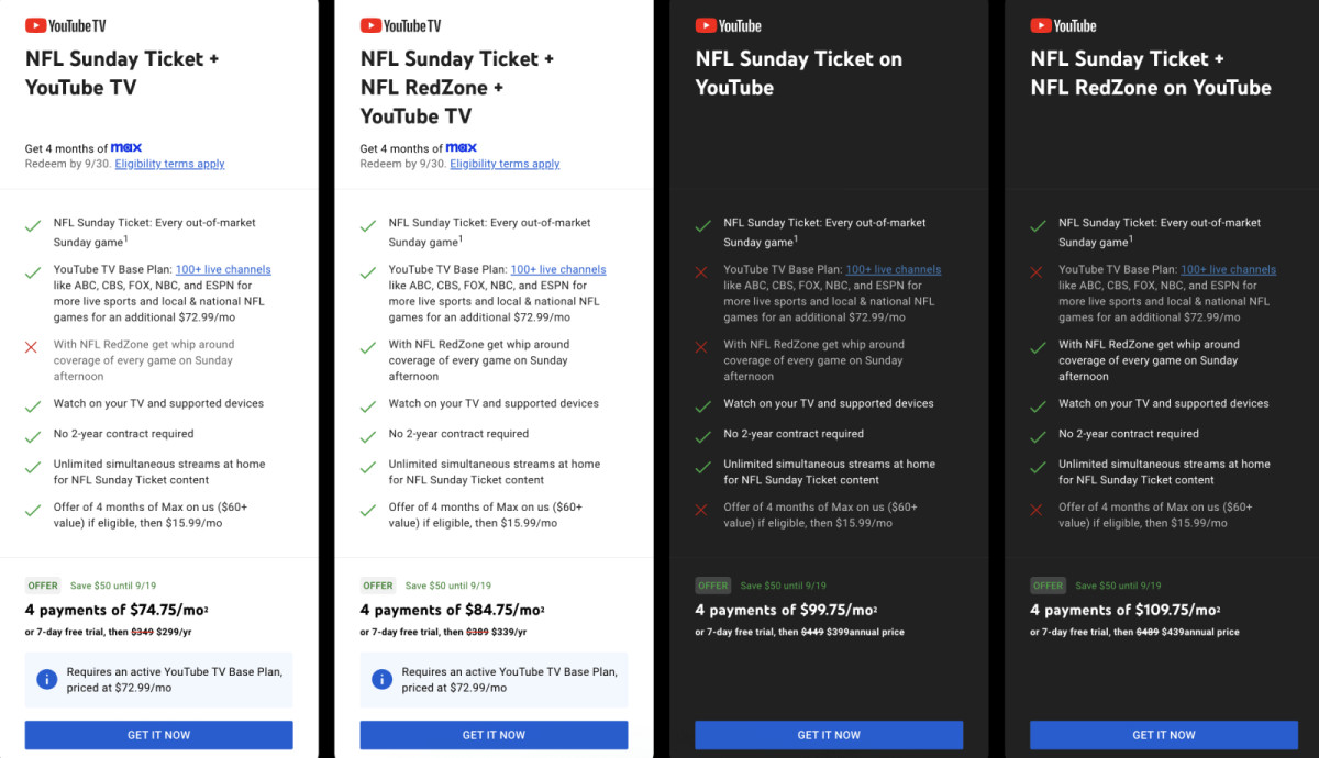 Alt tag: Subscription plans of NFL Sunday ticket