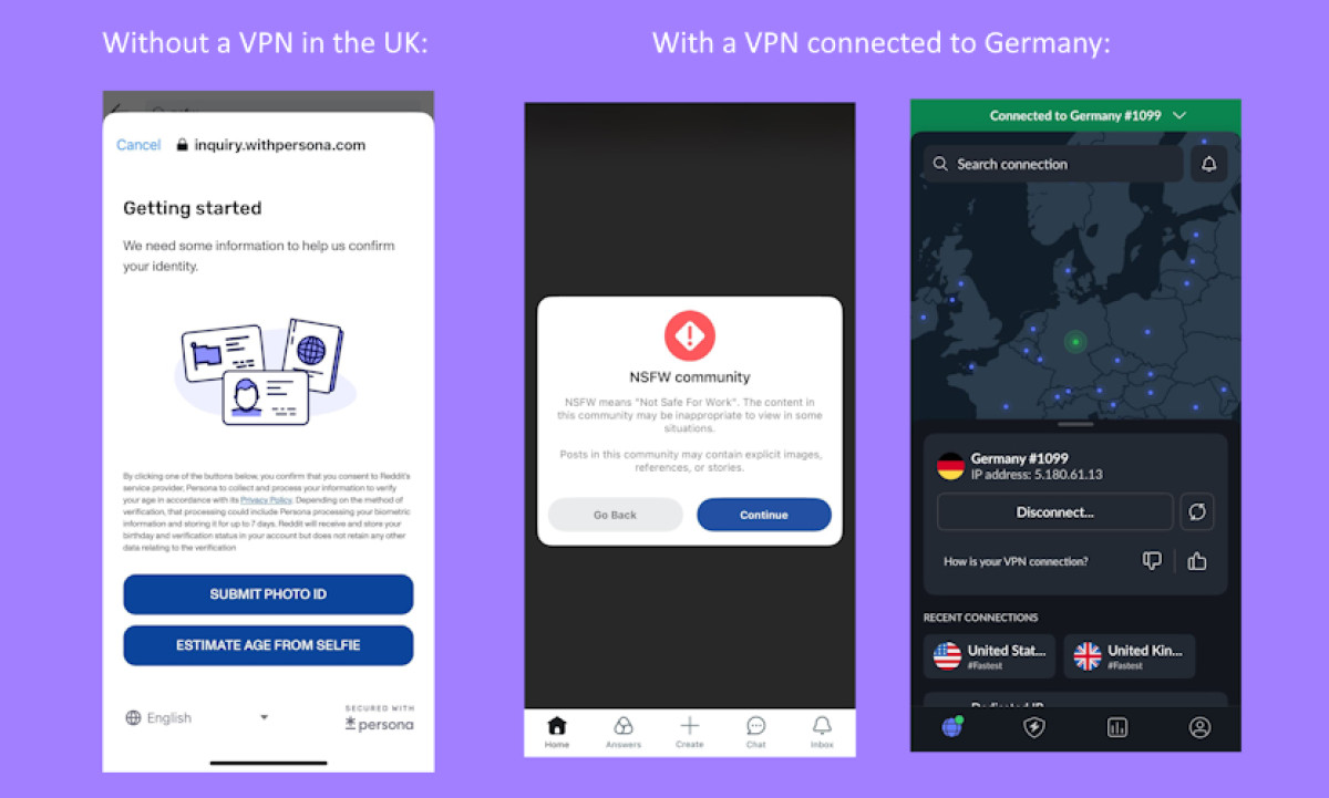 NordVPN bypassing age verification in the UK