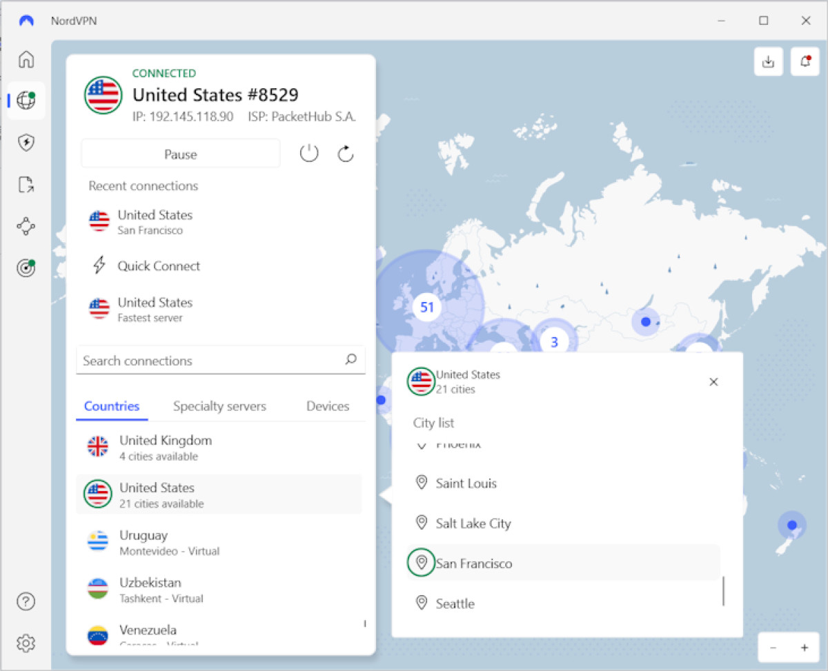 NordVPN US servers