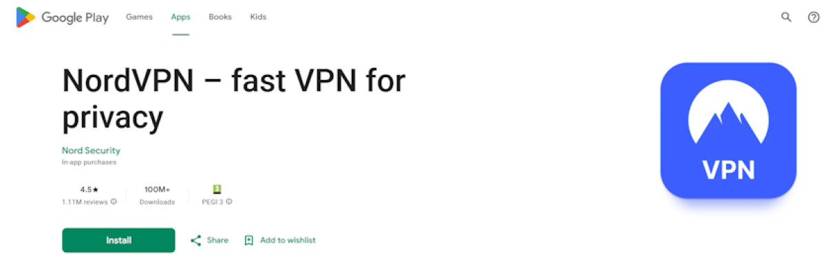 NordVPN Google Play Store