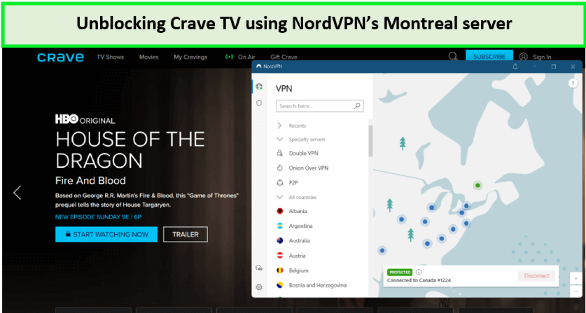 unblock crave tv with nordvpn