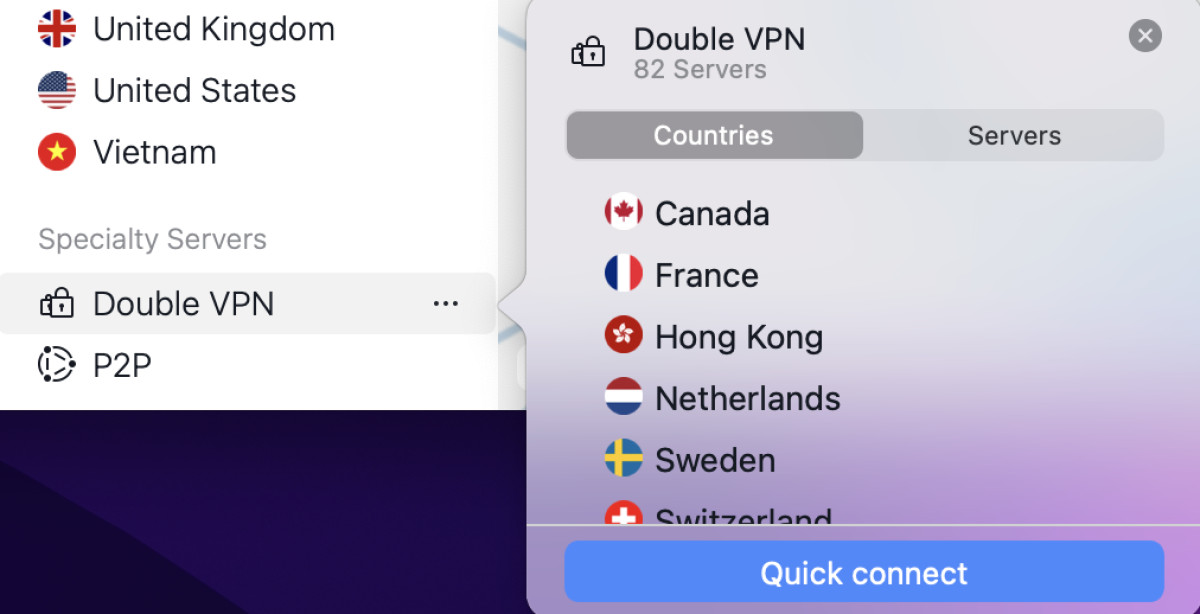NordVPNs double VPN servers