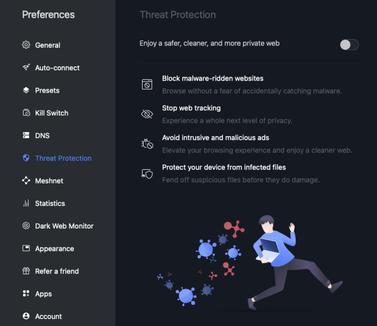 NordVPN Threat protection feature