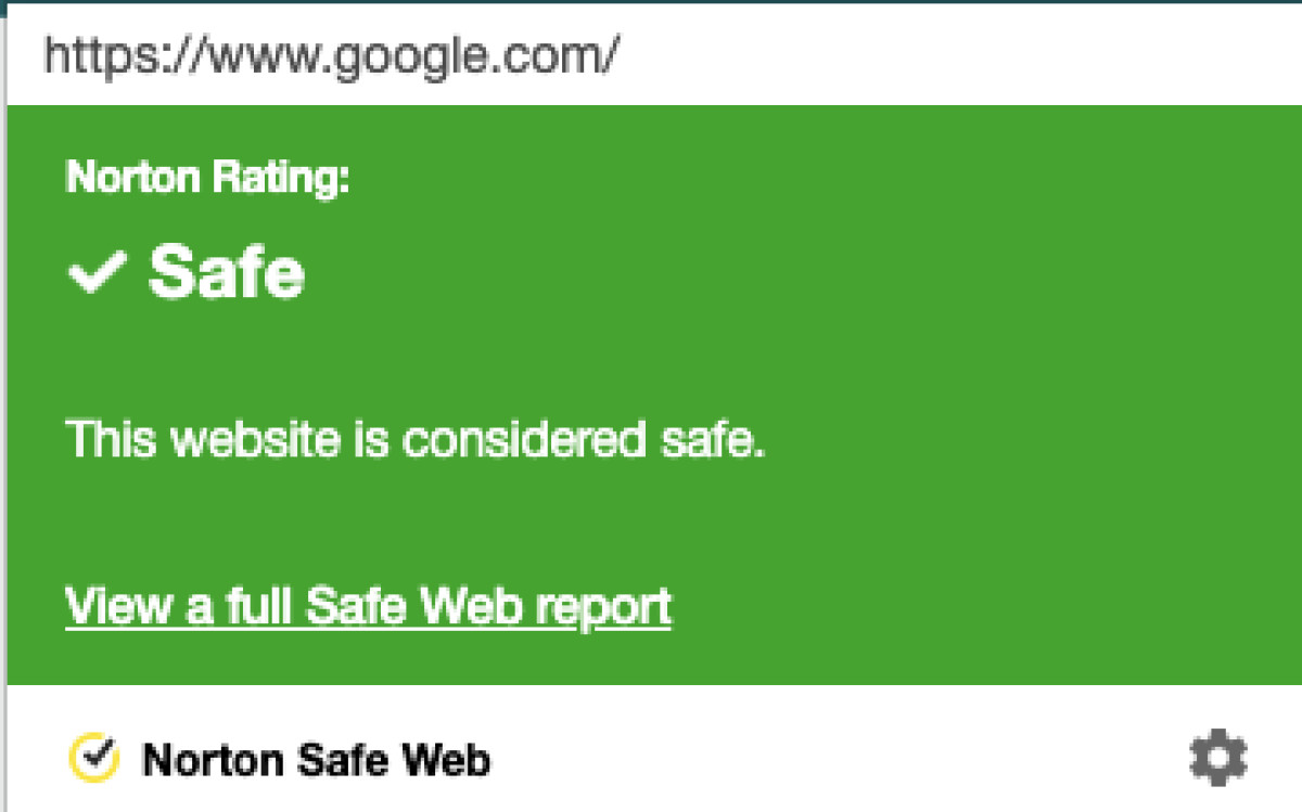 Norton safe web extension
