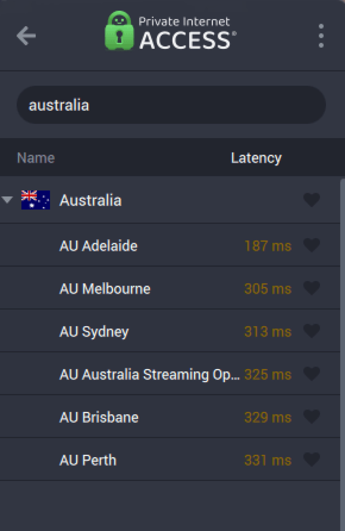 private internet access's australian servers for sportsbet