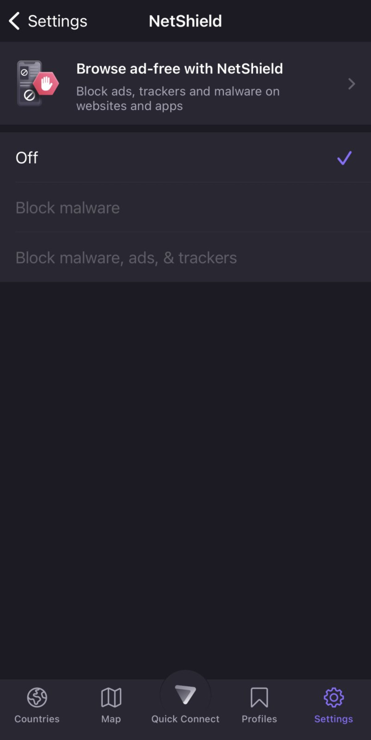 Proton's netshield ad-blocker ios app