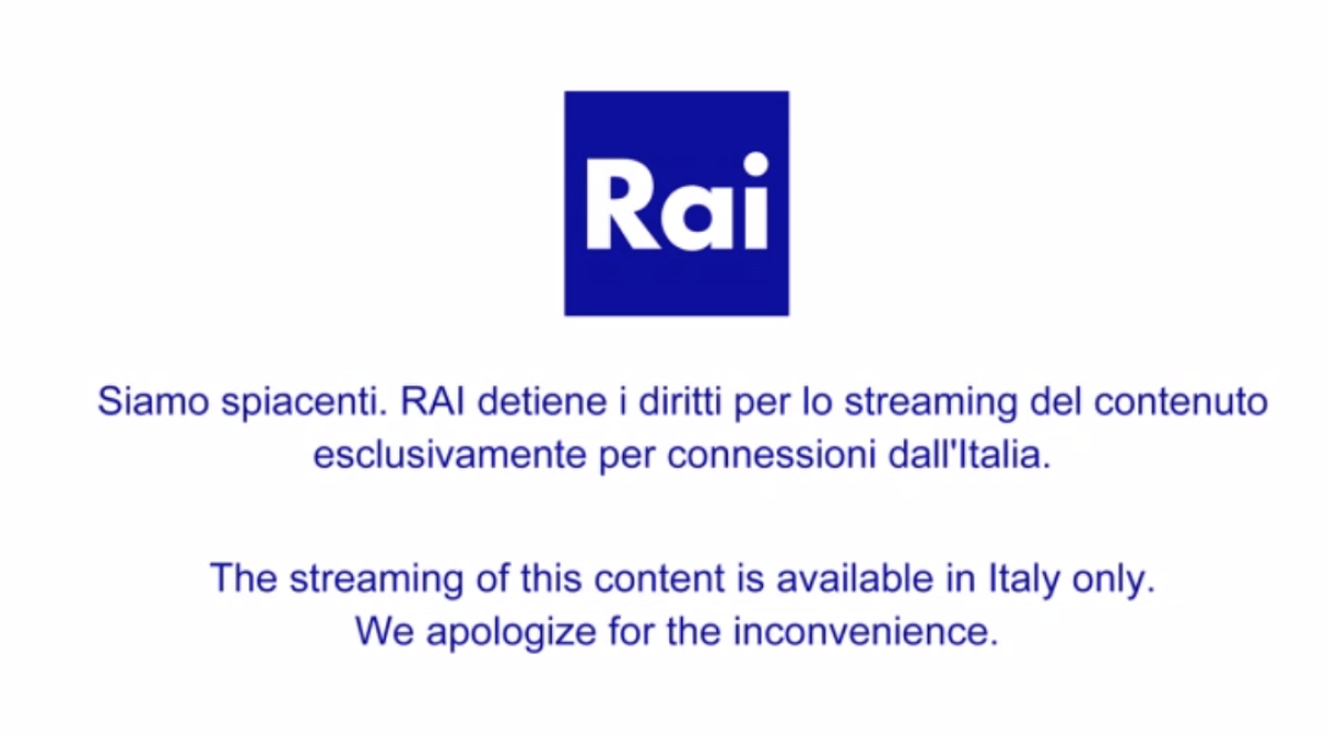 Rai TV geo-restriction error message