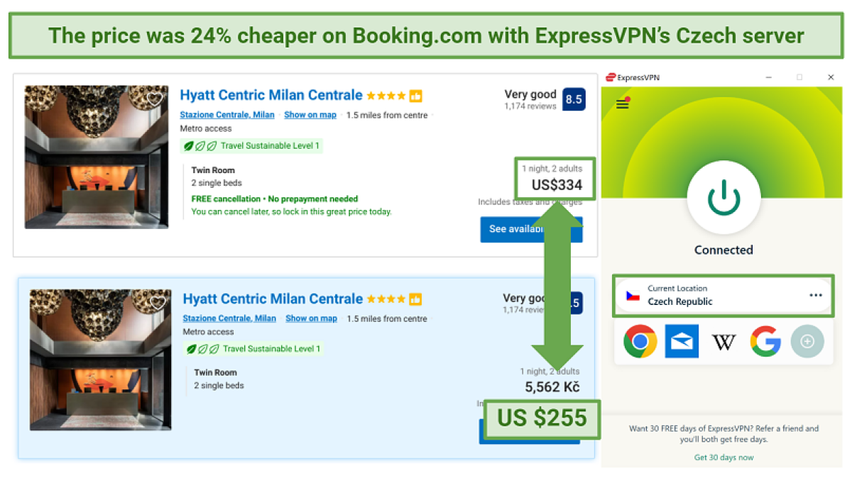 Use ExpressVPN to save money on hotels