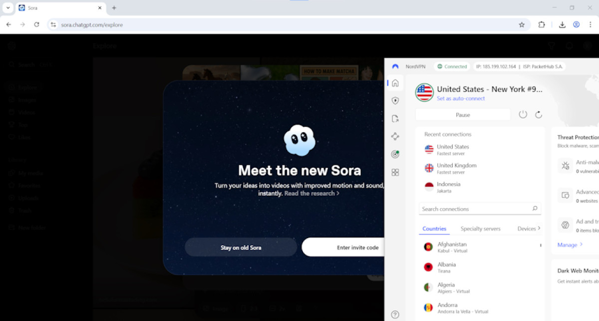 Access Sora 2 with NordVPN