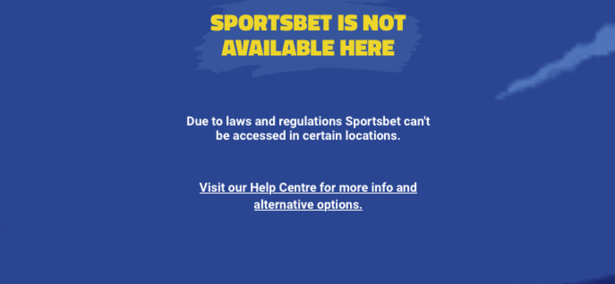 Sportsbet geo-restriction error