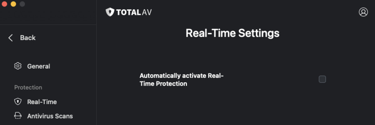 TotalAV real-time protection
