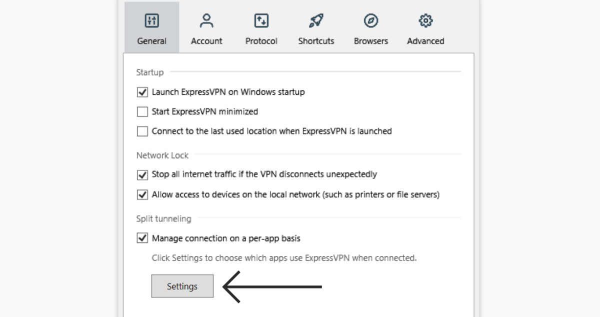 VPN split tunneling