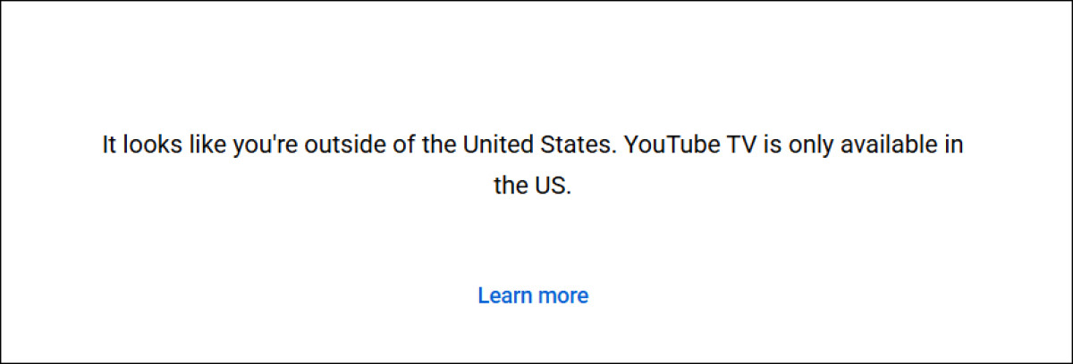 Youtube TV error message 