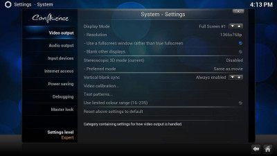kodi video settings
