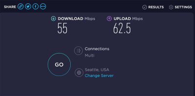 NordVPN download speed test