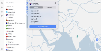 Connect to a server on NordVPN app