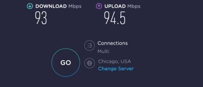 NordVPN speed test