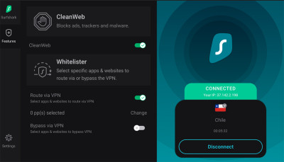 Surfshark on streaming device