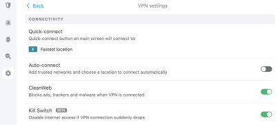 Surfshark features on Mac