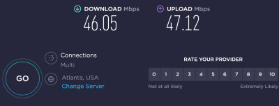 CyberGhost download speed