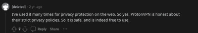 Reddit user opinion on ProtonVPN
