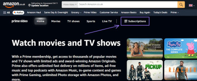 Amazon Prime Video subscriptions