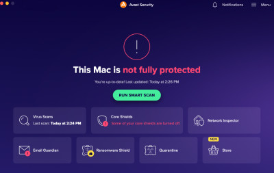 Avast running on a Mac