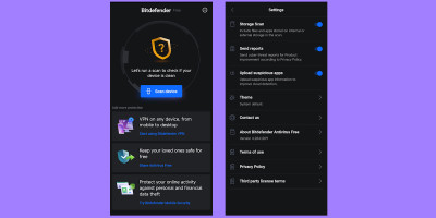 Bitdefender Android interface